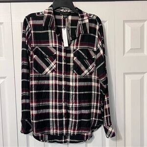 Sanctuary Boyfriend Shirt in Revival Plaid Size Small New NWT